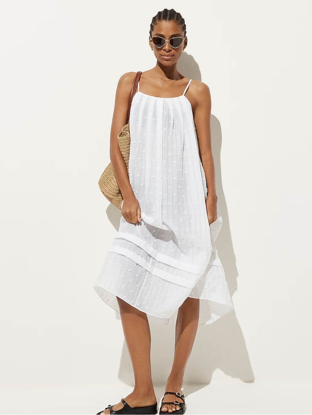 J Crew Textured Dot Midi Dress NWT